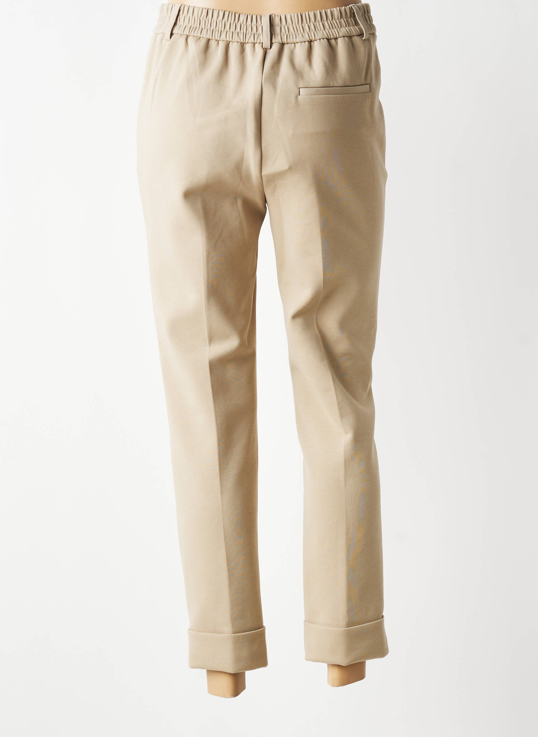 Pantalon 7/8 stretch taille normale beige YAYA femme