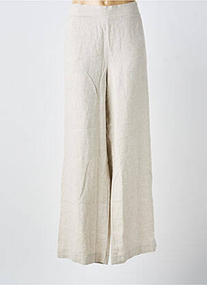 Pantalon large tissage crêpe taille normale beige DOLCEZZA femme