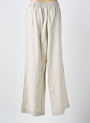 Pantalon large tissage crêpe taille normale beige DOLCEZZA femme