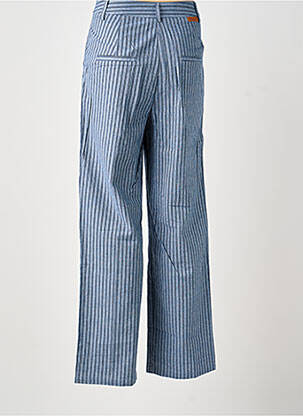 Pantalon large fermeture zippée sous rabat boutonné taille haute bleu ADORE femme