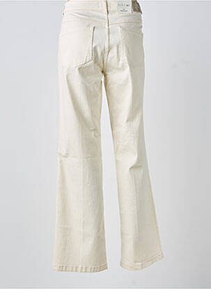 Jeans coupe droite broderie rivets taille haute beige PARA MI femme