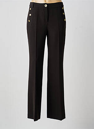 Pantalon flare taille à pinces taille haute noir EVA KAYAN femme
