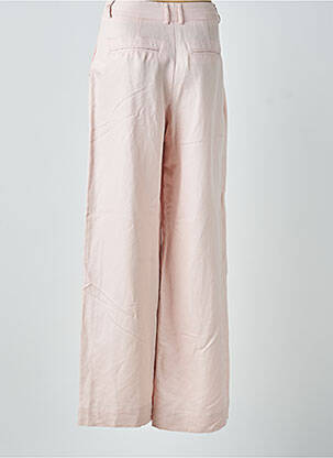 Pantalon large fermeture zippée sous rabat boutonné taille haute rose YERSE femme