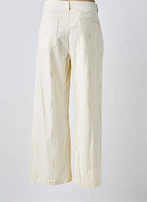 Pantalon large tissage crêpe taille haute beige MAISON HOTEL femme