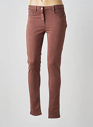 Jeans coupe slim stretch taille normale marron C'EST BEAU LA VIE femme