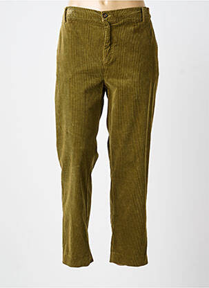 Pantalon chino fermeture zippée sous rabat boutonné taille normale vert HOD femme