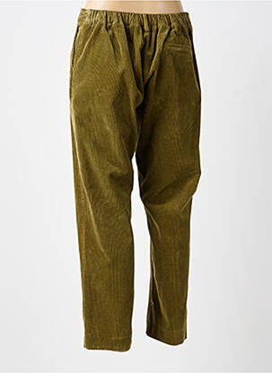 Pantalon chino fermeture zippée sous rabat boutonné taille normale vert HOD femme