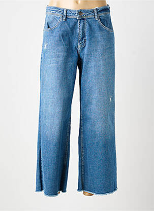 Jeans coupe large effet usé délavé taille haute bleu PARA MI femme