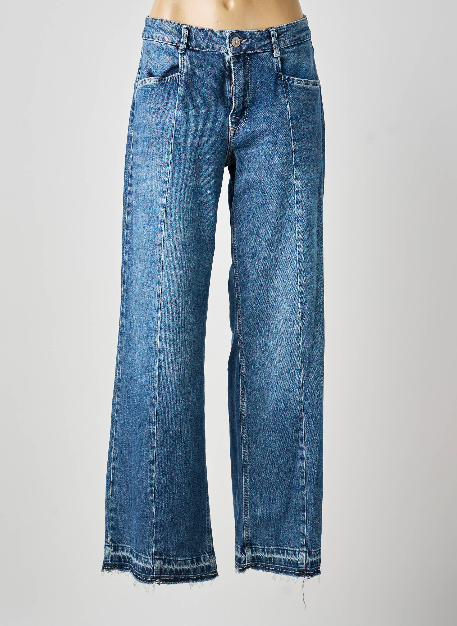 Jeans coupe large stretch taille normale bleu PARA MI femme