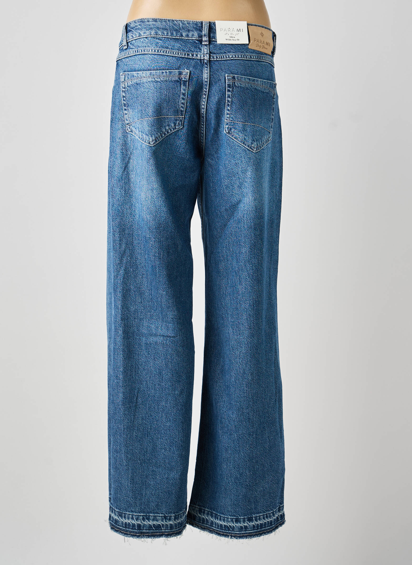 Jeans coupe large stretch taille normale bleu PARA MI femme