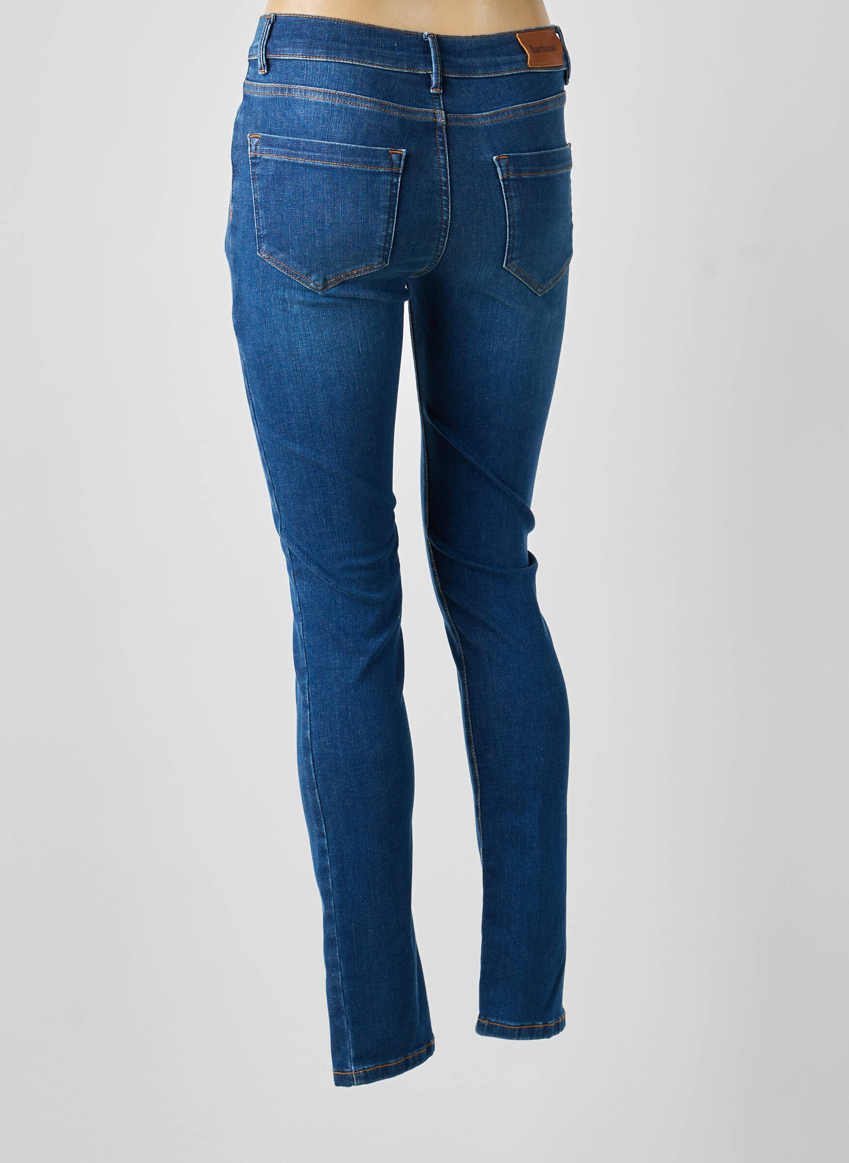Jeans coupe slim taille haute taille haute bleu BARBOUR femme