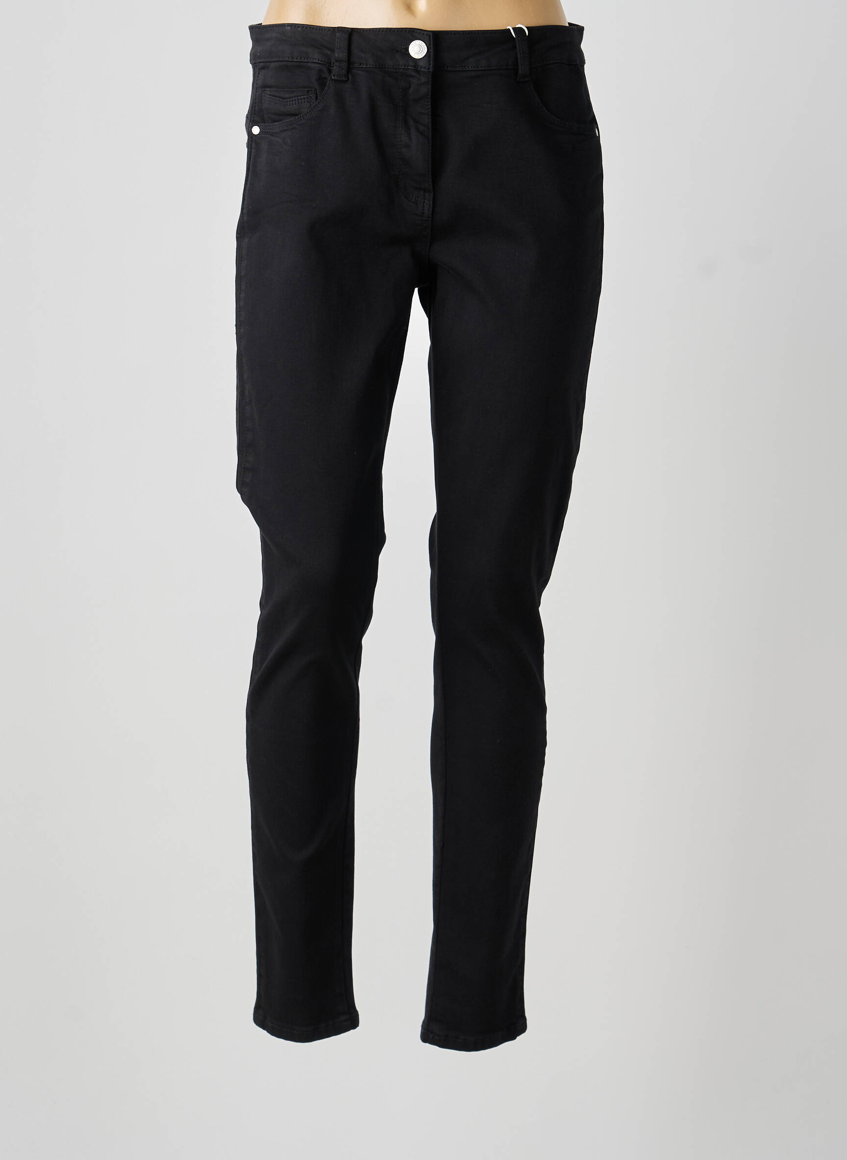 Jeans coupe slim stretch taille normale noir C'EST BEAU LA VIE femme