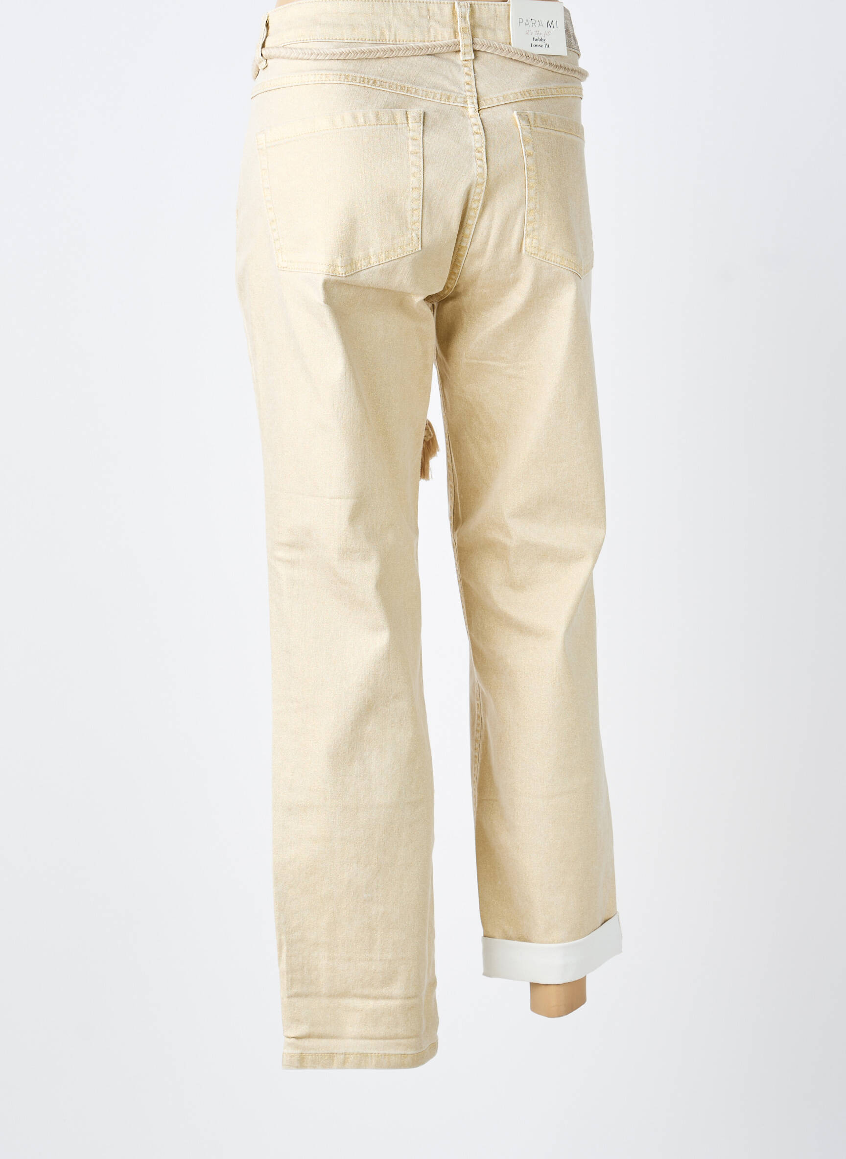 Jeans coupe droite stretch taille normale or PARA MI femme