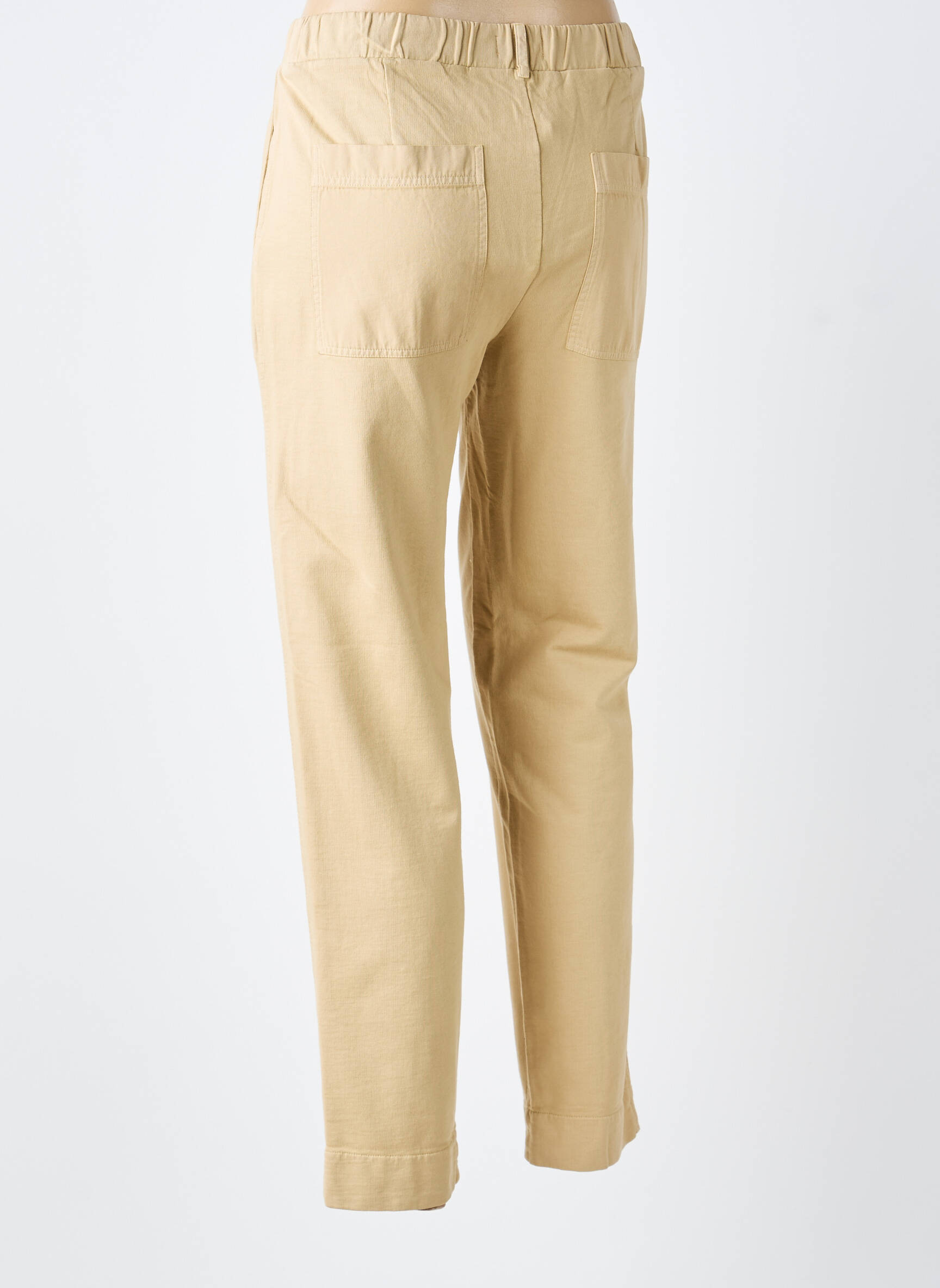 Pantalon droit stretch taille normale beige YERSE femme