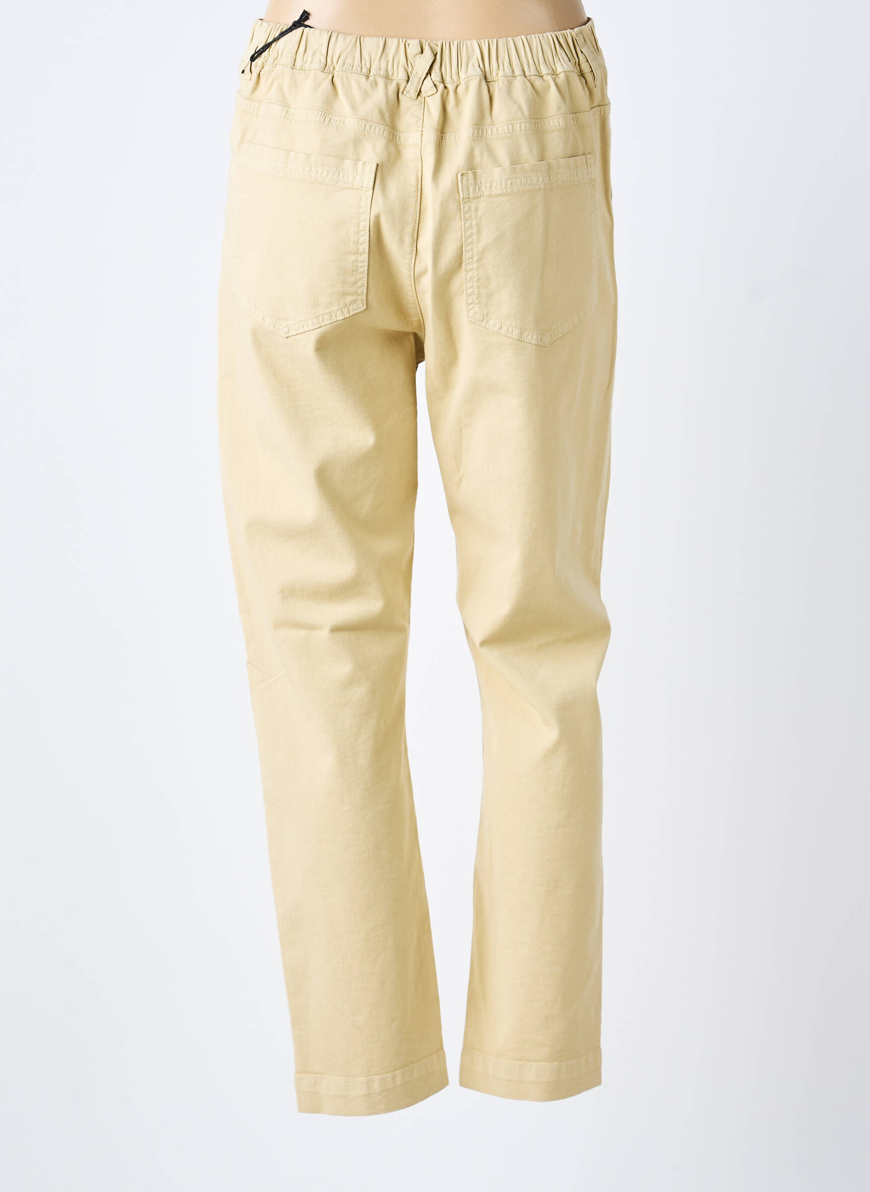 Jeans coupe droite stretch taille normale beige HOD femme