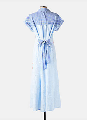 Robe longue manches courtes manches courtes bleu INSPIRATION STUDIO femme