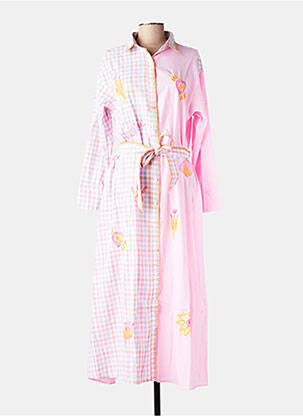 Robe longue manches longues manches longues rose INSPIRATION STUDIO femme