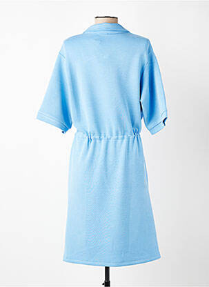 Robe mi-longue manches courtes manches courtes bleu K-DESIGN femme
