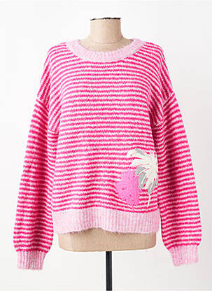 Pull resserrée sur le bas manches longues rose ADORE femme