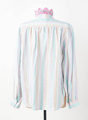 Chemisier tissage crêpe manches longues bleu ADORE femme