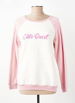 Pull resserrée sur le bas manches longues rose LOVE BY MD femme