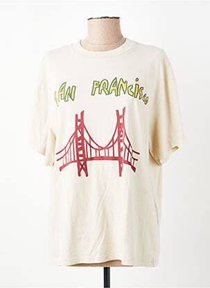 T-shirt imprimé fantaisie manches courtes beige HOD femme