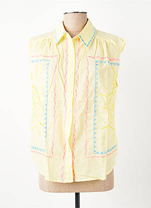 Chemisier tissage crêpe sans manche jaune INSPIRATION STUDIO femme