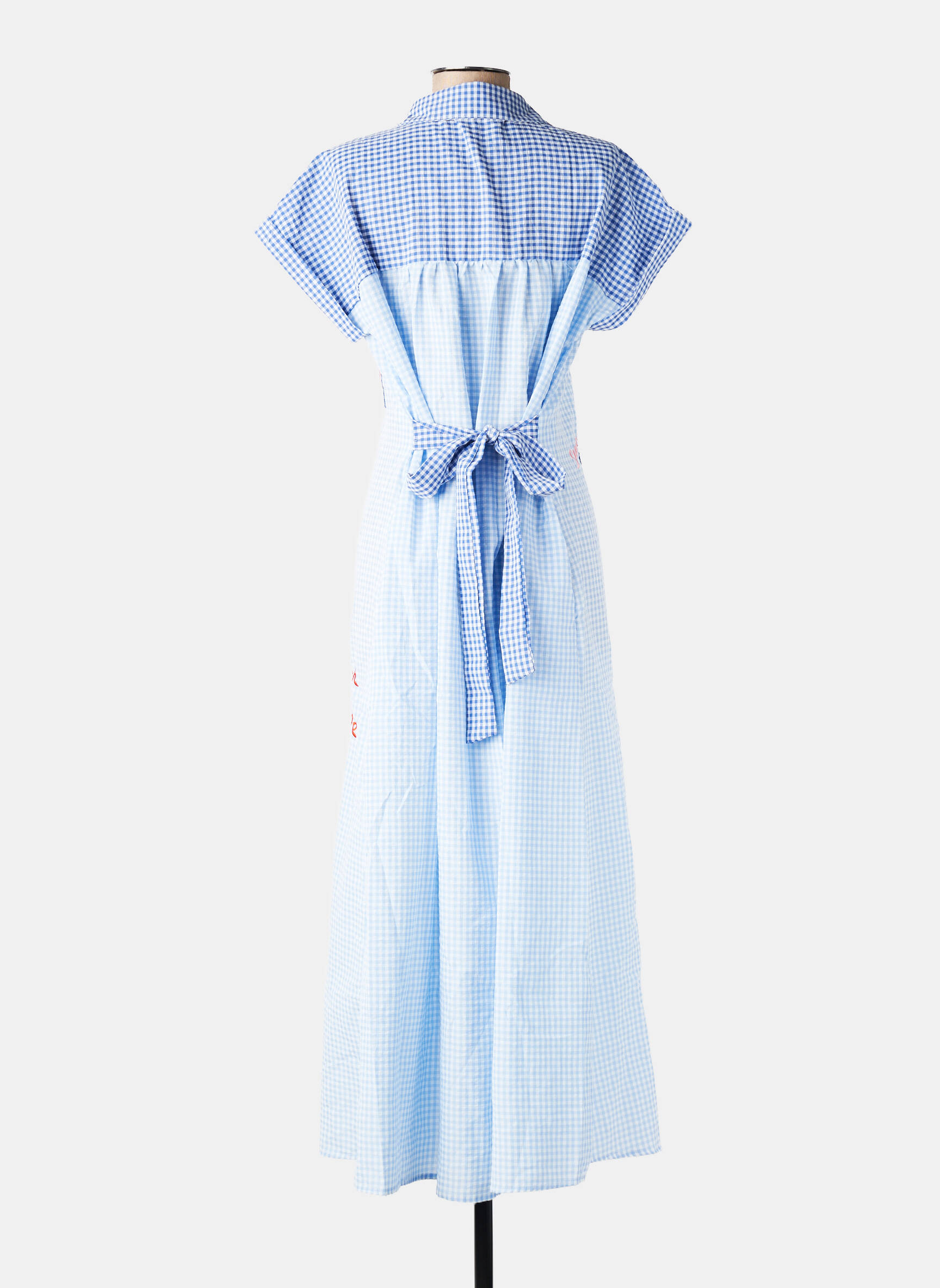 Robe longue manches courtes manches courtes bleu INSPIRATION STUDIO femme