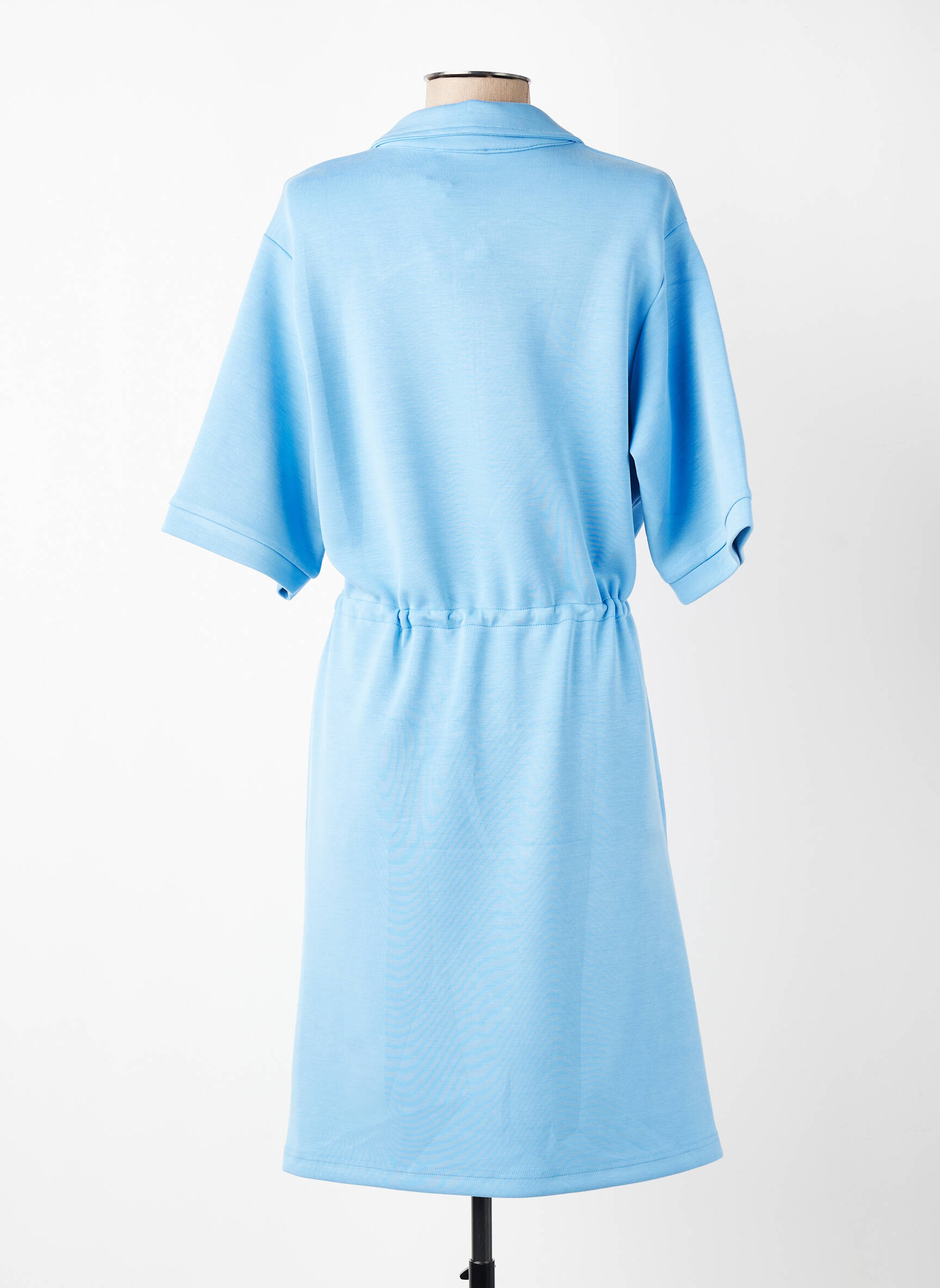 Robe mi-longue manches courtes manches courtes bleu K-DESIGN femme