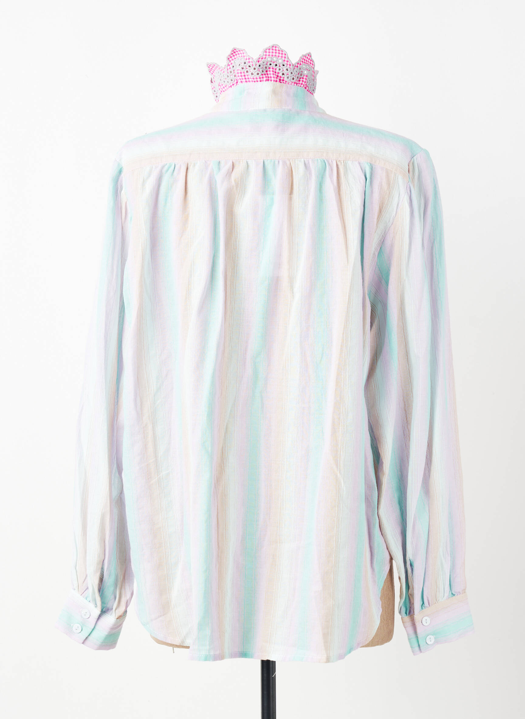 Chemisier tissage crêpe manches longues bleu ADORE femme