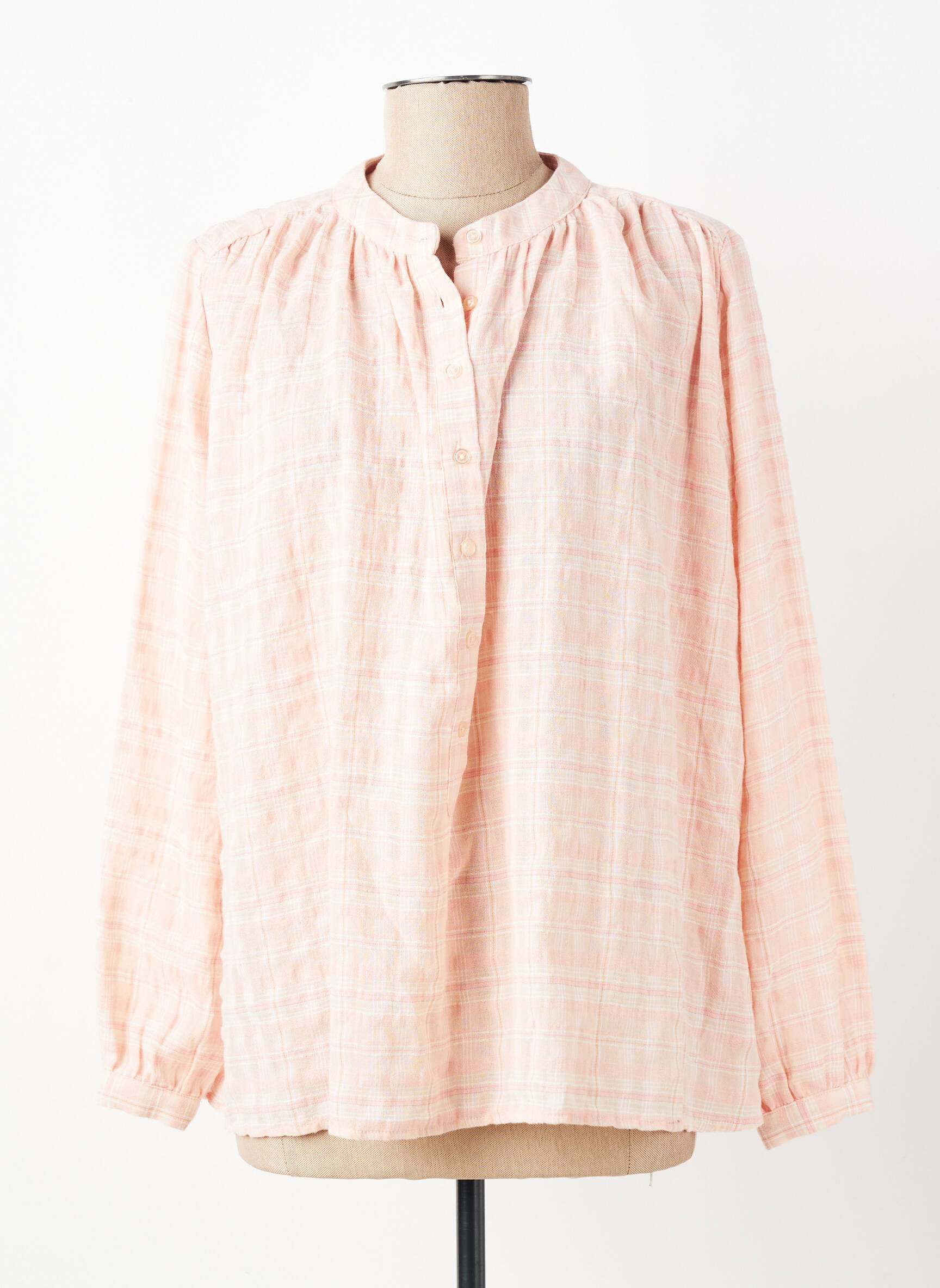 Blouse poignets boutonnés avec fente manches longues rose JC.SOPHIE femme