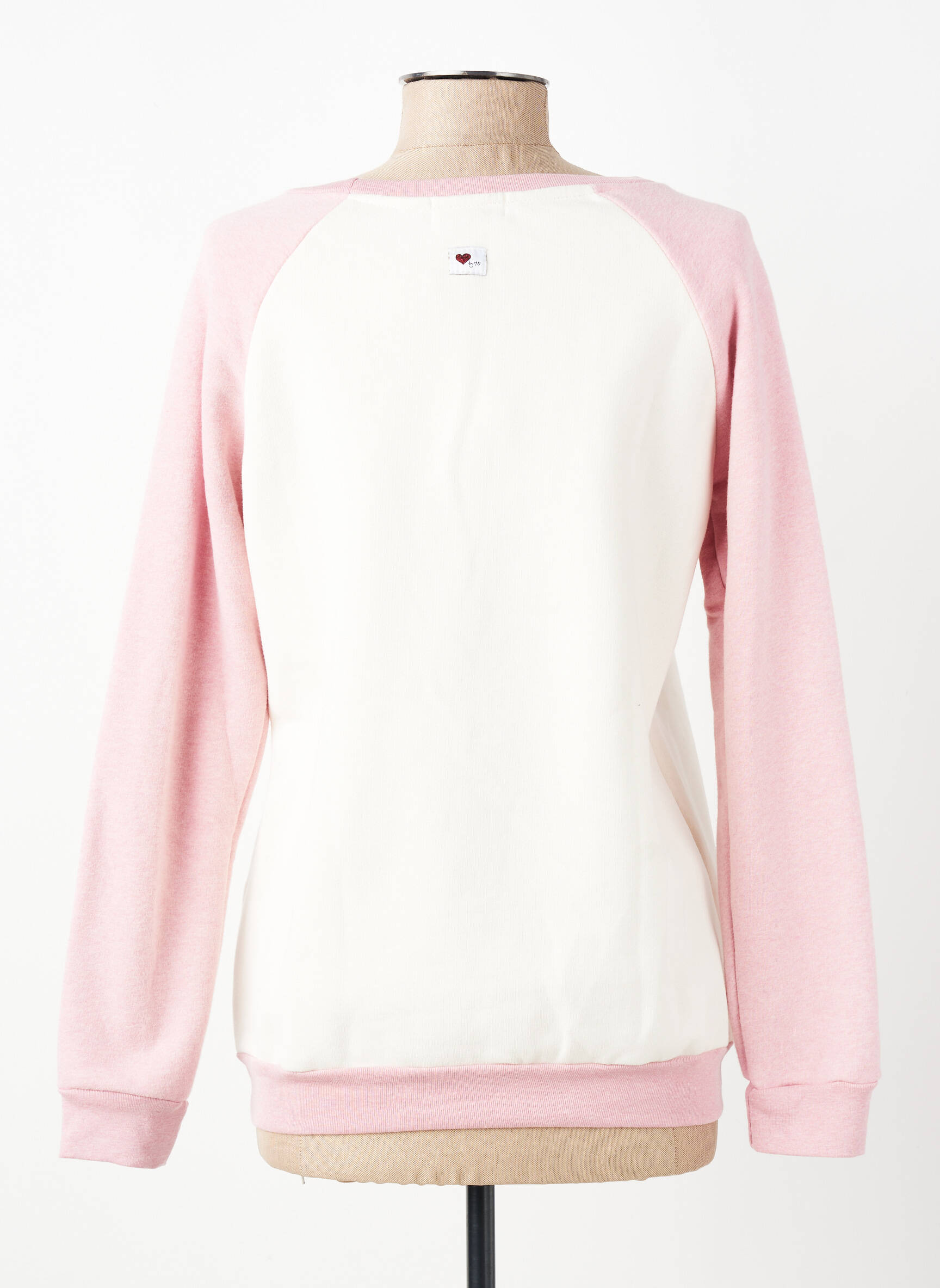 Pull resserrée sur le bas manches longues rose LOVE BY MD femme