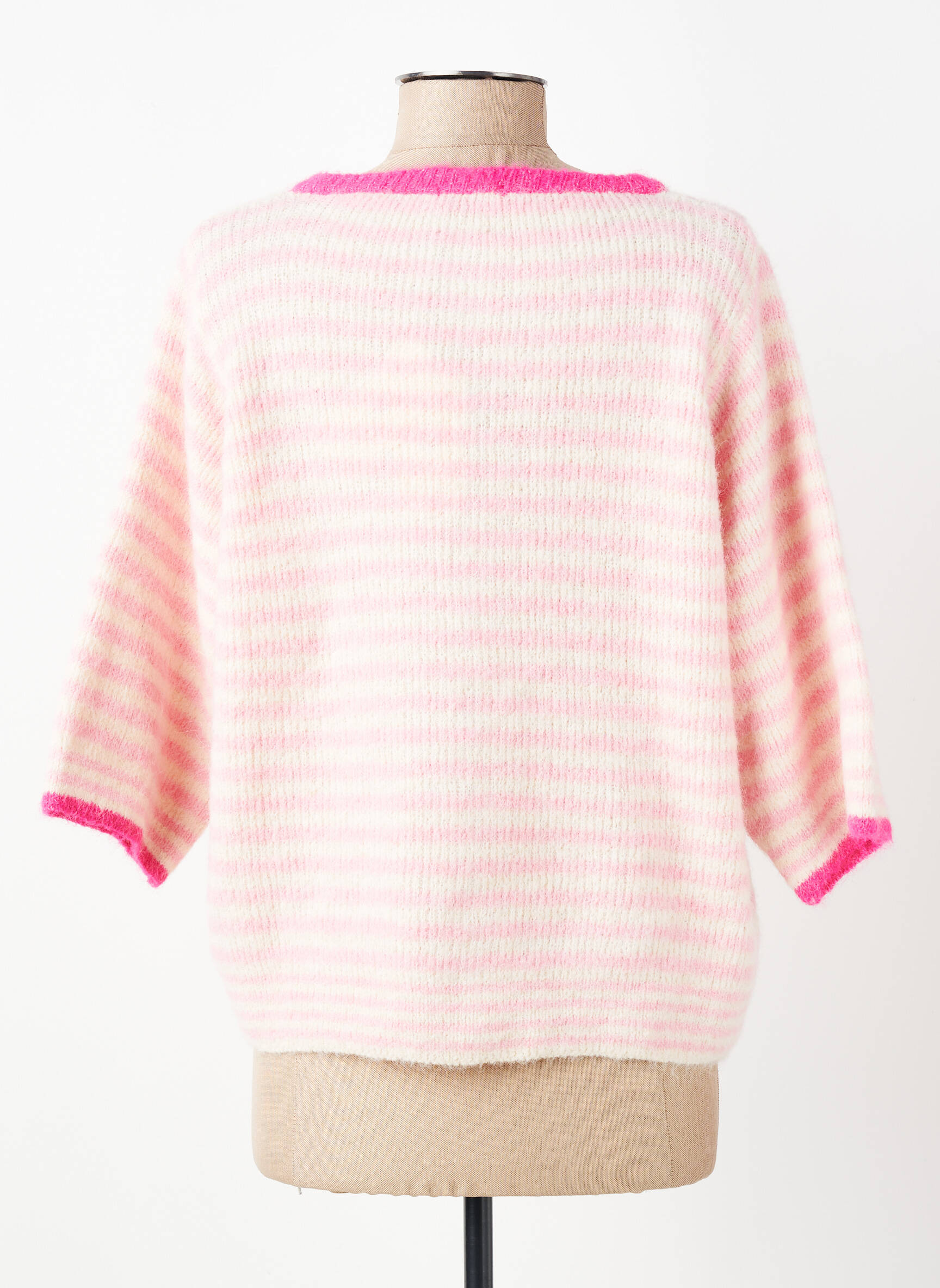 Gilet manches longues col rond rose LUK AP femme
