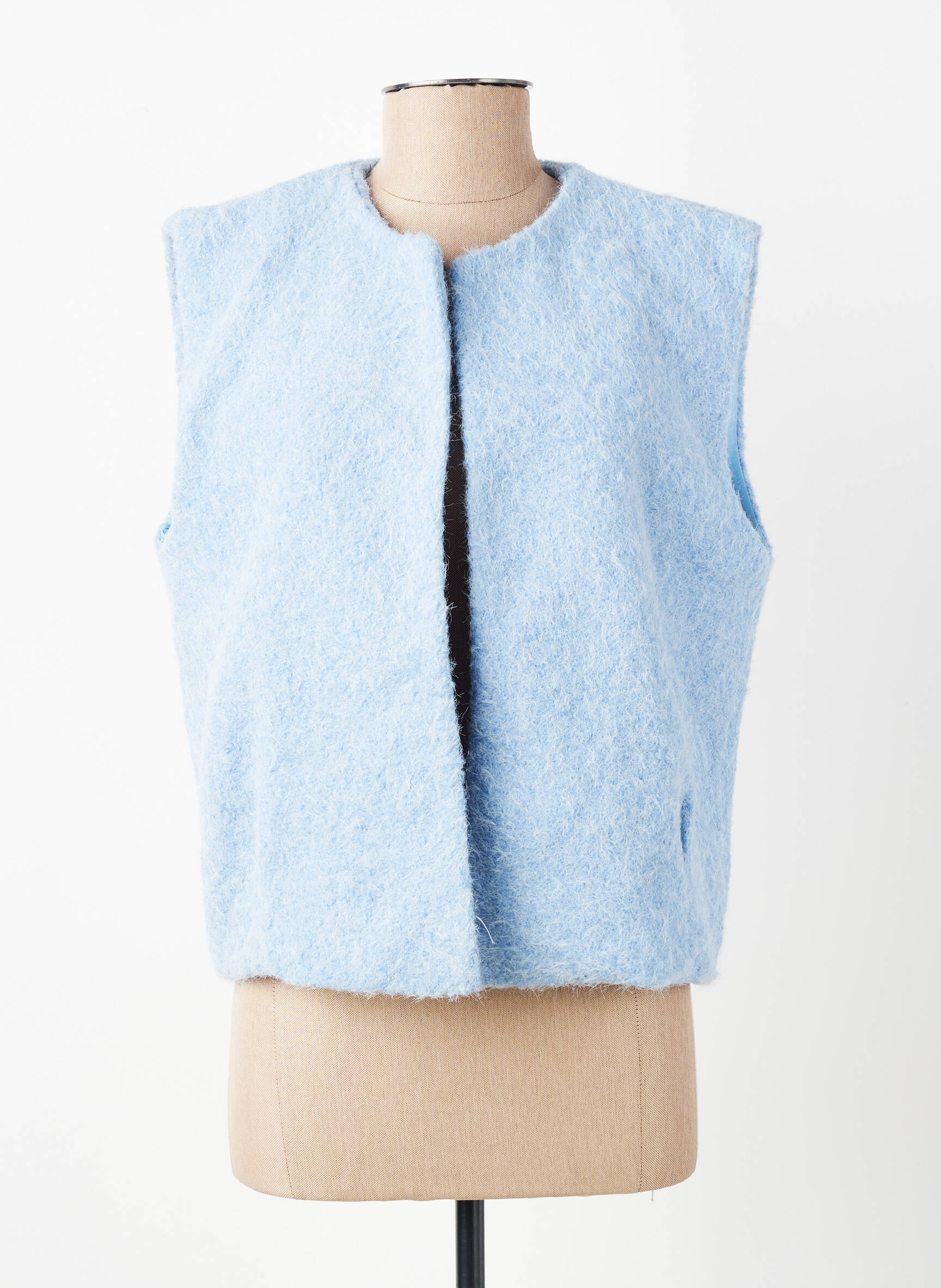 Gilet sans manche coupe droite bleu LUK AP femme