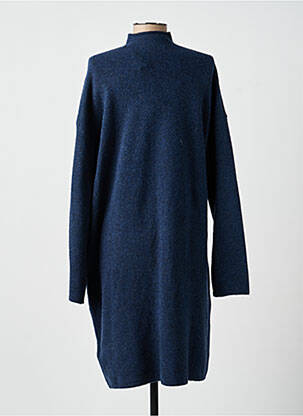 Robe pull coupe droite manches longues bleu YAYA femme