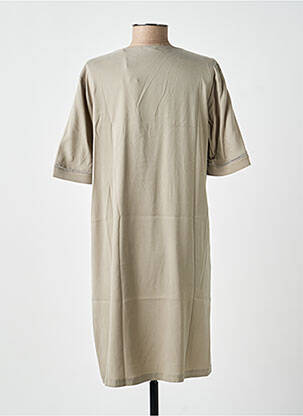 Robe mi-longue manches courtes manches courtes vert YAYA femme
