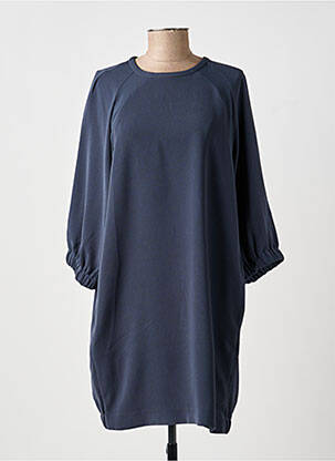 Robe mi-longue manches longues manches longues bleu YAYA femme