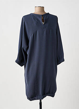 Robe mi-longue manches longues manches longues bleu YAYA femme