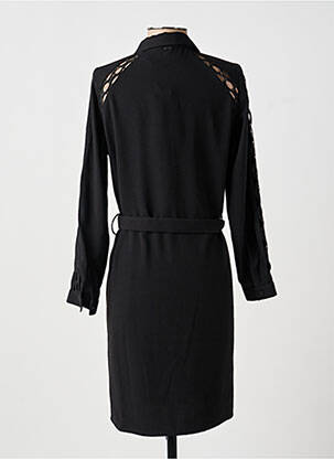 Robe mi-longue manches longues manches longues noir IKKS femme