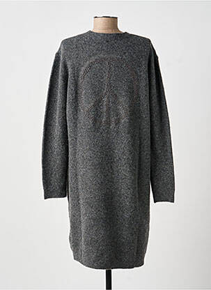 Robe pull coupe droite manches longues gris IKKS femme