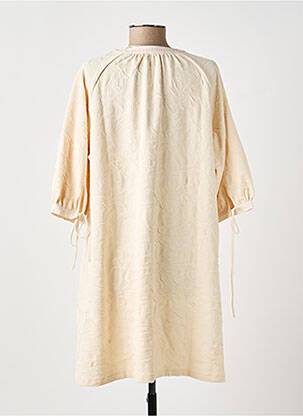 Robe mi-longue manches 3/4 manches 3/4 beige YAYA femme