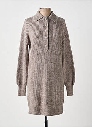 Robe pull coupe droite manches longues gris YAYA femme