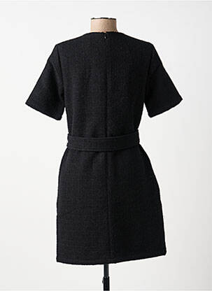 Robe mi-longue manches courtes manches courtes noir YAYA femme