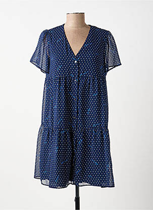 Robe courte manches courtes manches courtes bleu I.CODE (By IKKS) femme