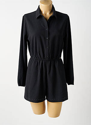 Combishort fermeture boutonnée sur le devant manches longues noir IKKS fille