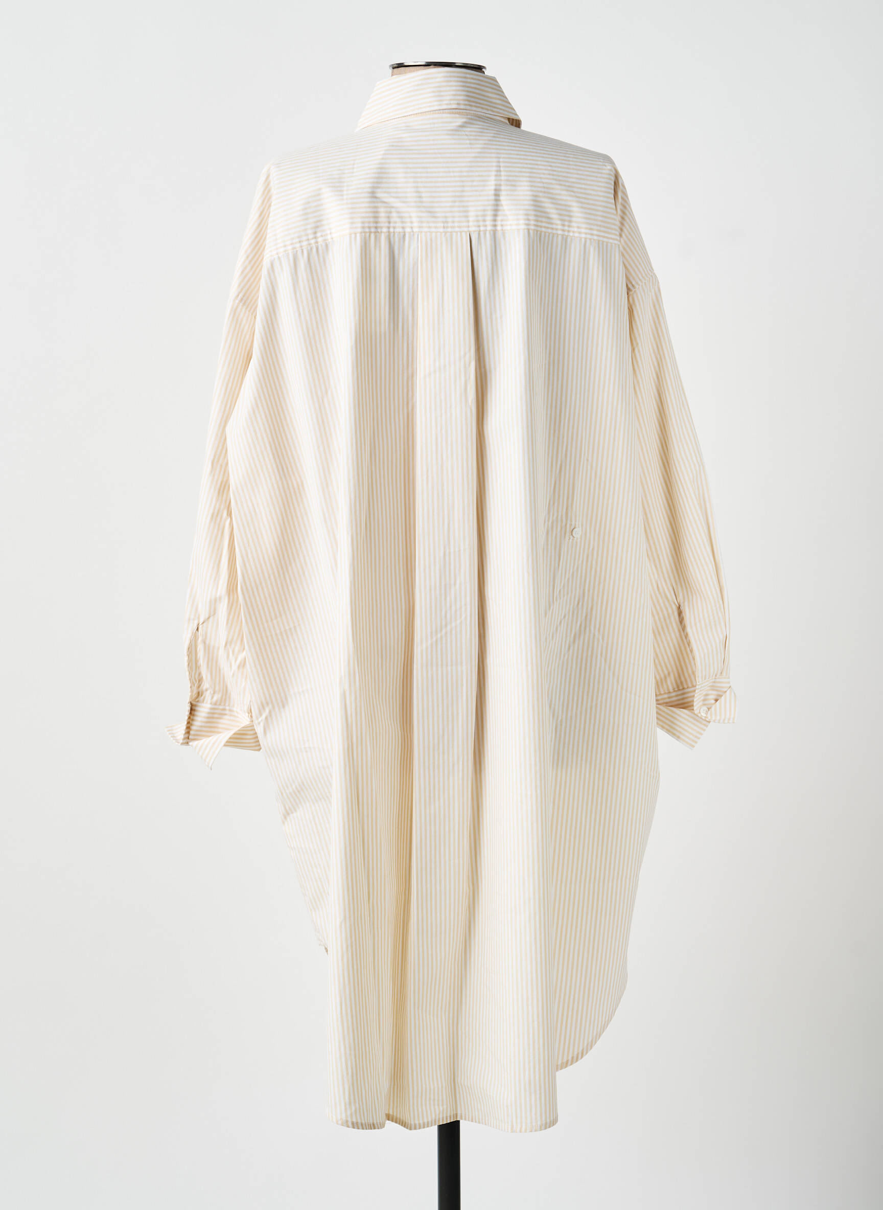 Robe mi-longue manches longues manches longues beige YAYA femme