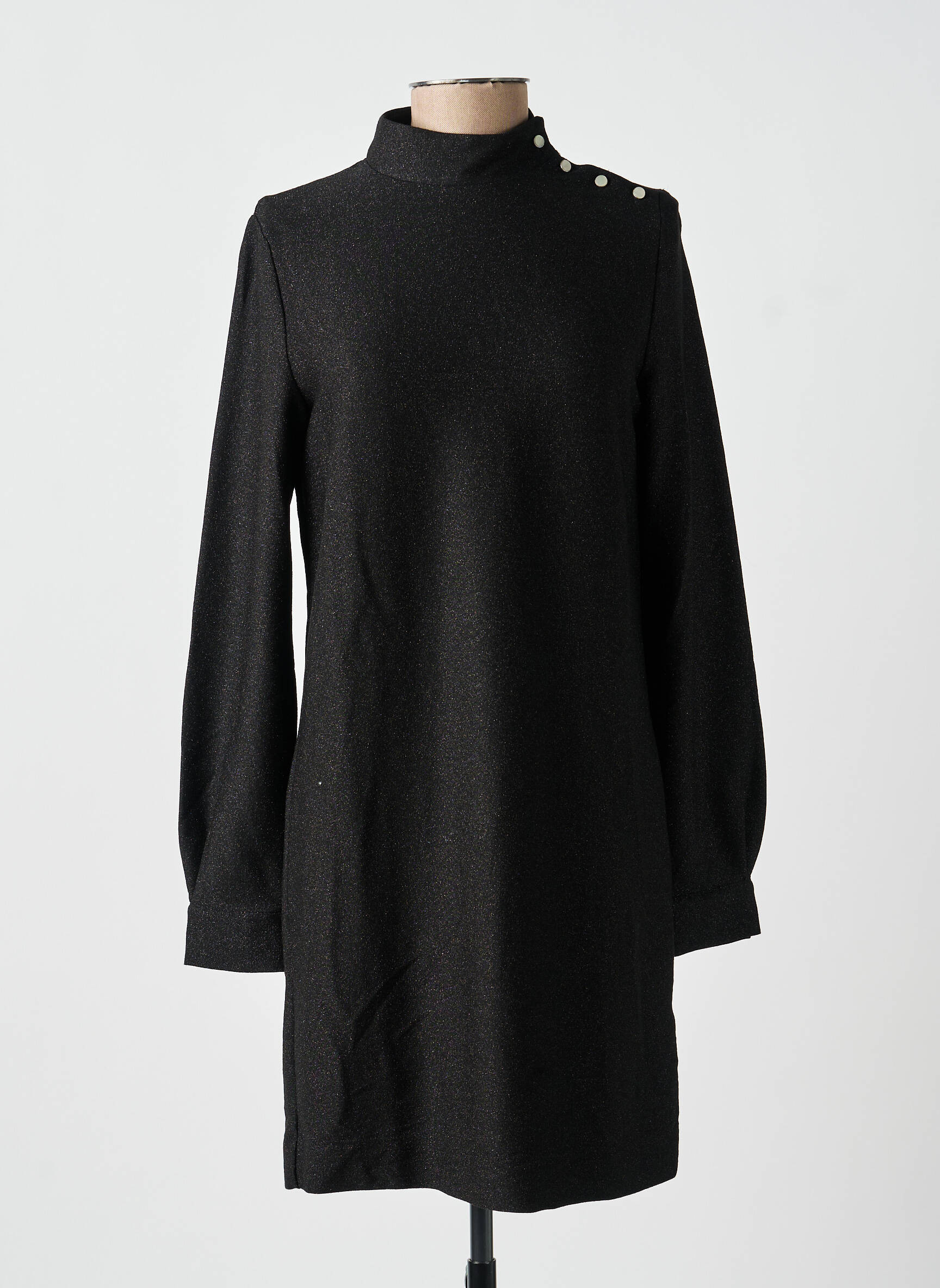 Robe mi-longue manches longues manches longues noir I.CODE (By IKKS) femme