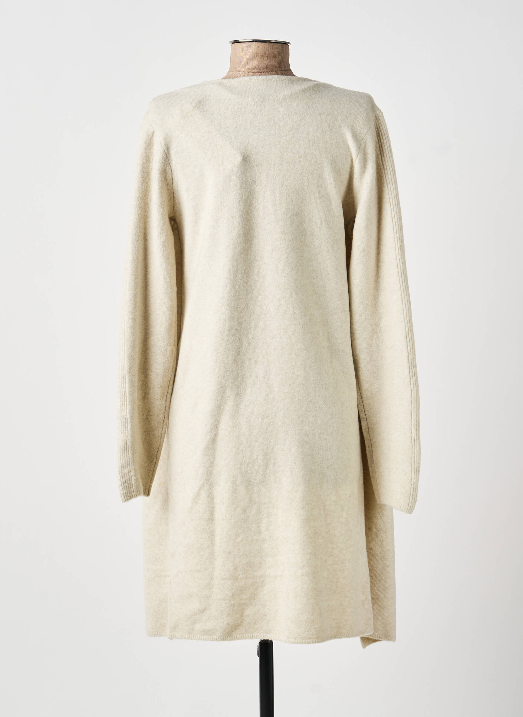Gilet manches longues stretch beige YAYA femme