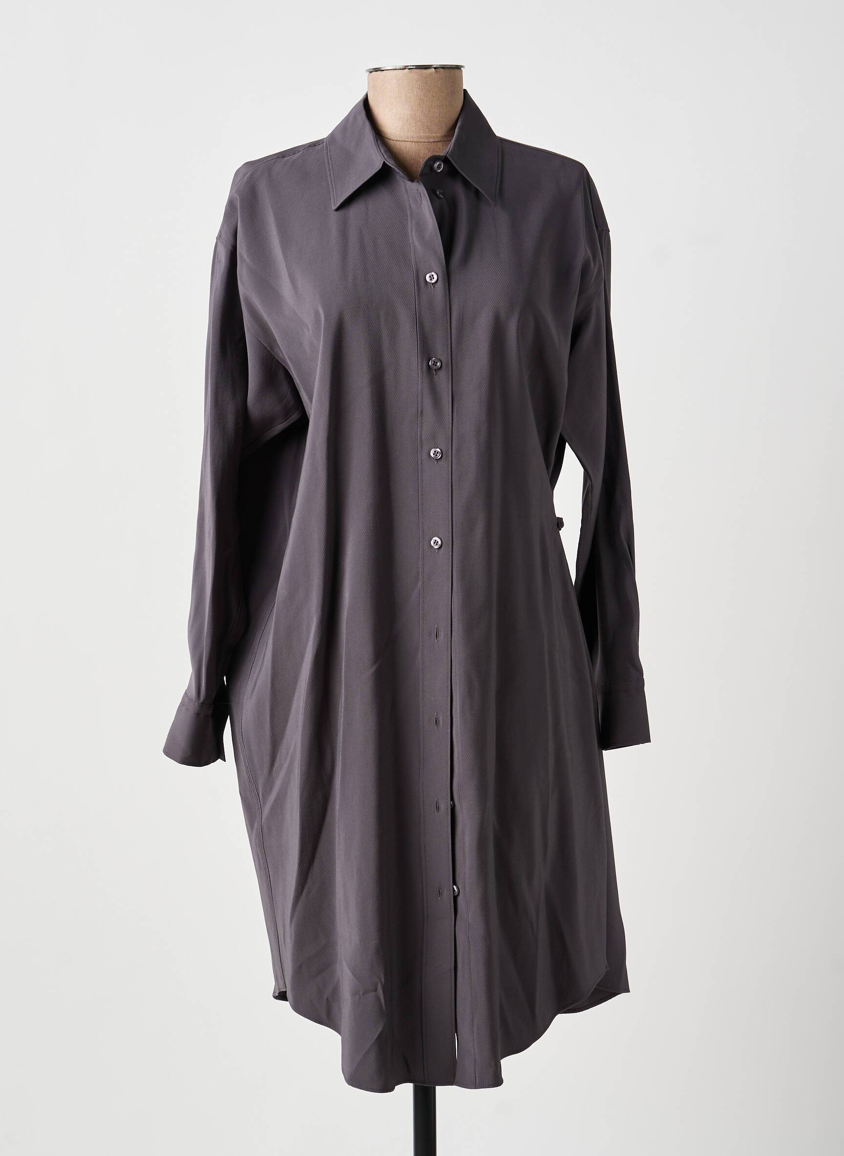 Robe mi-longue manches longues manches longues gris YAYA femme