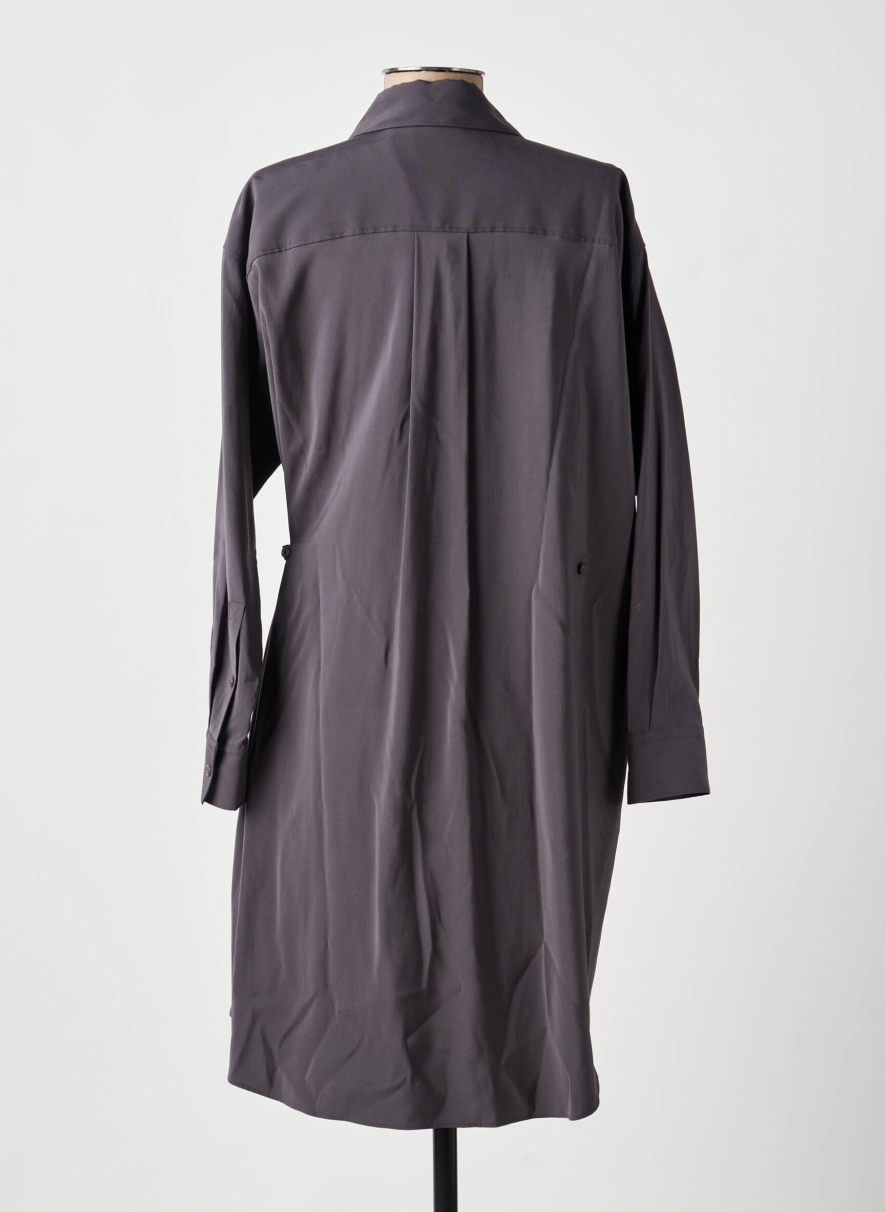Robe mi-longue manches longues manches longues gris YAYA femme